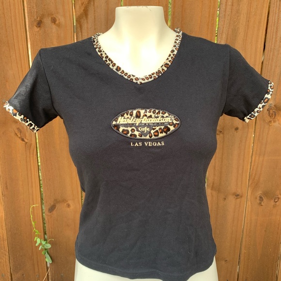 Harley-Davidson Tops - Y2K Harley Davidson cafe Las Vegas womens top .